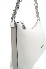 SP1290 Kadın Omuz Çantası Düz Beyaz - A.Gri SP1290-M105