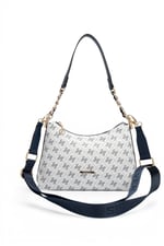 SP1290 Kadın Omuz Çantası Monogram Beyaz - Lacivert SP1290-M178