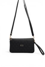 SP1291 Kadın Çapraz Çanta Monogram Siyah - Siyah SP1291-M178