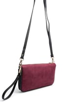 SP1291 Kadın Çapraz Çanta Süet Bordo - Siyah SP1291-M12
