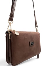 SP1291 Kadın Çapraz Çanta Süet Kahve - Kahve SP1291-M12