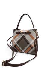 SP1293 El Çantası Ekose Haki - Kahve SP1293-M111