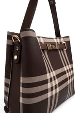 SP1293 Kadın El Çantası Ekose Kahve - Kahve SP1293-M212