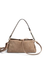 SP1294 Kadın Omuz Çantası Süet Vizon - Latte SP1294-M12