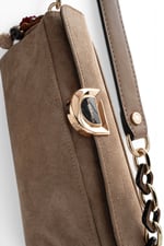 SP1294 Kadın Omuz Çantası Süet Vizon - Latte SP1294-M12