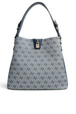 SP1295 Kadın Omuz Çantası Monogram Gri - Lacivert SP1295-M178