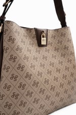 SP1295 Kadın Omuz Çantası Monogram Koyu Bej - Kahve SP1295-M178