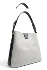 SP1295 Kadın Omuz Çantası Süet Füme - Siyah SP1295-M12