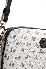 SP745 Kadın Çapraz Çanta Monogram Beyaz - Siyah SP745-M178