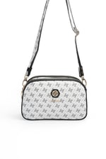 SP745 Kadın Çapraz Çanta Monogram Beyaz - Siyah SP745-M178