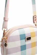 SP765 Kadın Çapraz Çanta Ekose Lila - Pembe SP765-M71