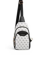 SP959 Kadın Vücut Çantası Monogram Beyaz - Siyah SP959-M178