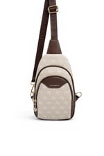 SP959 Kadın Vücut Çantası Monogram Taş - Kahve SP959-M178