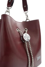 SP967 Kadın Çapraz Çanta Düz Cilt Bordo - Bordo SP967-M224