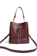 SP967 Kadın Çapraz Çanta Düz Cilt Bordo - Bordo SP967-M224