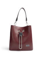SP967 Kadın Çapraz Çanta Düz Cilt Bordo - Bordo SP967-M224