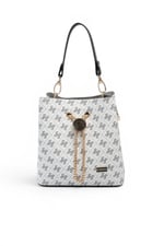 SP967 Kadın Çapraz Çanta Monogram Beyaz - Siyah SP967-M178