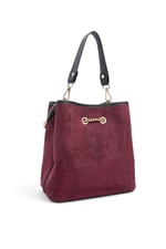 SP967 Kadın Çapraz Çanta Süet Bordo - Siyah SP967-M12