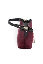SP967 Kadın Çapraz Çanta Süet Bordo - Siyah SP967-M12