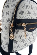 SP983 Kadın Sırt Çantası Monogram Beyaz - Lacivert SP983-M178