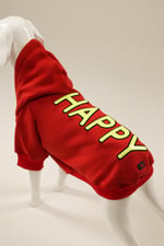 HAPPY Kırmızı Kapüşonlu Köpek Sweatshirt (9'lu) Set