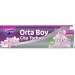 Parex Büzgülü Orta Boy Çöp Torbası Kiraz Çiçeği Kokulu 15li