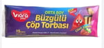 Viora Büzgülü Çilek Kokulu Orta Boy Çöp Poşeti 15'li