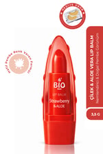 Bio AsiaBio Asia Çilek & Aloe Vera Lip Balm – Besleyici, Tatlı Aromalı Yoğun Dudak Nemlendiricisi (Pembe Renkli)