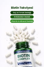 MultimedMultimed Biotin Kompleksi – Saç & Tırnak Güçlendirici Yüksek Etkili Formül – 120 Tablet
