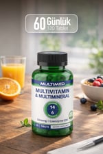 MultimedMultimed Multivitamin – 12 Vitamin + 6 Mineral + Ginseng + Q10 + Lutein + Kolin – 120 Tablet