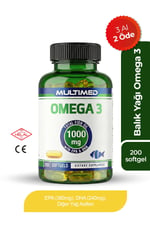 MultimedMultimed Omega 3 Balık Yağı 1000 mg – Trigliserid Formu Yüksek Emilim – 200 Softgel 