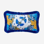 Allure Kuş Desenli Kadife Yastık 30*50 Cm - Mavi CATALK3050PLBR
