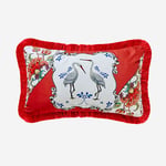 Allure Leylek Desenli Kadife Yastık 30*50 Cm - Kırmızı CATAL3050PLST