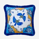 ALLURE YASTIK - KUŞLU 43*43 CM KADİFE - mavi