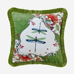 ALLURE YUSUFÇUK DESENLİ KADİFE YASTIK 43*43 CM - yeşil