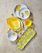 Amalfi Limon Kabartmalı Beyaz Çukur Tabak 20 cm