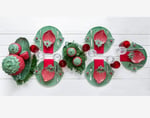 Çilekli Yeşil Tabak 26 cm