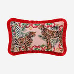 Il Gıardıno Leopar Desenli Kadife Yastık 30*50 Cm - Pembe CATILK3050PLLE