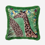 Il Gıardıno Yastık - Zurafa 45X45 Cm  Kadife  - Yeşil CATILK4545PLGF