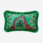 IL GIARDINO ZURAFA DESENLİ KADİFE YASTIK 30*50 CM - yeşil