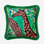 IL GIARDINO ZURAFA DESENLİ KADİFE YASTIK 43*43 CM - yeşil