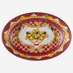 Kırmızı Goblet Desenli Oval Kase 33Cm CAMC2083RD1