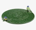 Kuşlu Yeşil Sunum Tabağı 33 cm