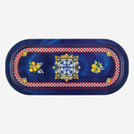 La Felicita 37 cm Oval Kahve Sunum Metal Tepsi - mavi limonlu