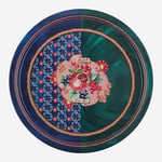 La Vita Bella 34 cm Yuvarlak Servis Metal Tepsi - mavi narlı