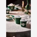 Love Birds Koyu Yeşil Madalyon Desenli Küçük Mug 150 ml