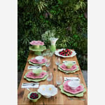 Maria Flor Çiçekli Yeşil Tabak 23 Cm 65021879