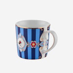 Mavi Çizgili Madalyon Desenli Küçük Mug 150 Ml - Yeni 51002606