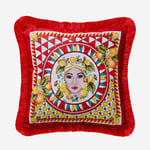 Portofıno Kırmızı Yüz Desenli Yastık 45*45 Cm CAT4P4343RD