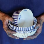Royal Çizgili Mavi Kase 15 cm
